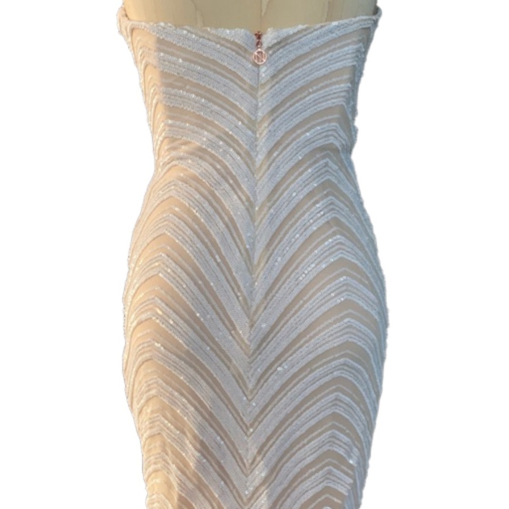 Nookie Zahara Sleeveless Sequin Ivory Mini Dress Womens Size Large - Picture 3 of 10